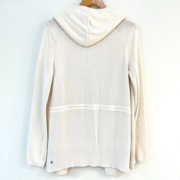 Lululemon Peace Of Mind Soft Wrap Hooded White Cardigan Sweater Size 10 - Picture 8 of 11